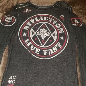 Affliction Reversible longsleeve shirt, Sz. LARGE